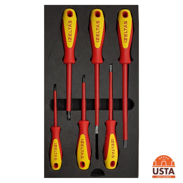 İzeltaş 1000V İzoleli Elektrikçi Tornavida Seti 6 Parça