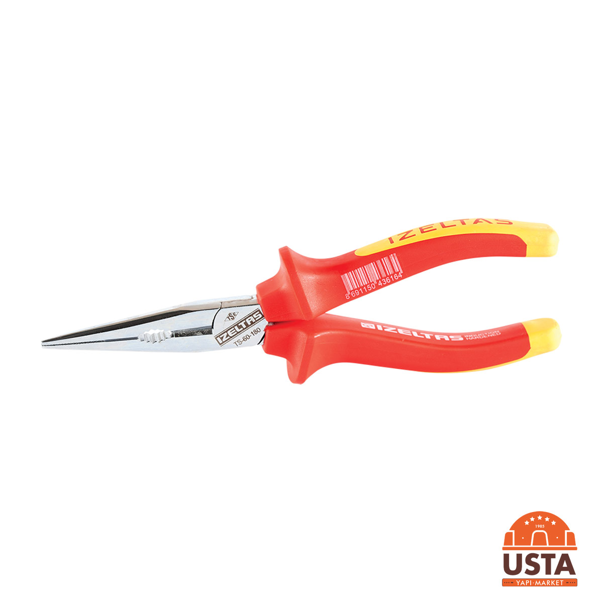 İzeltaş 1000V İzoleli Elektrikçi Kargaburun Düz Uçlu 200 mm