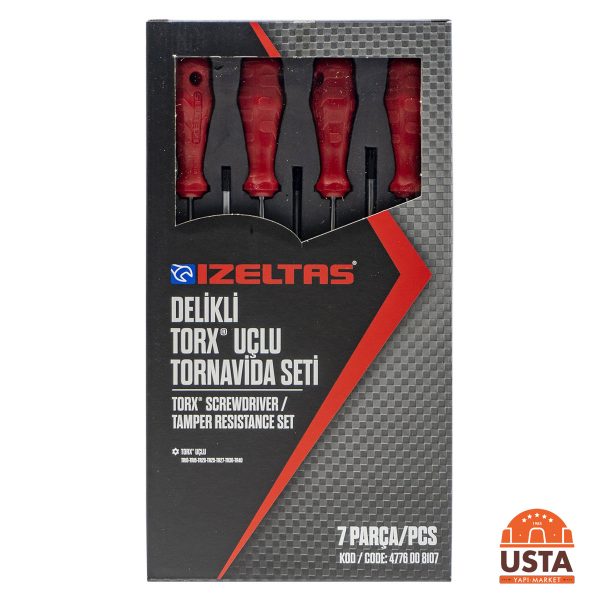İzeltaş Delikli Torx Tornavida Seti 7 Parça
