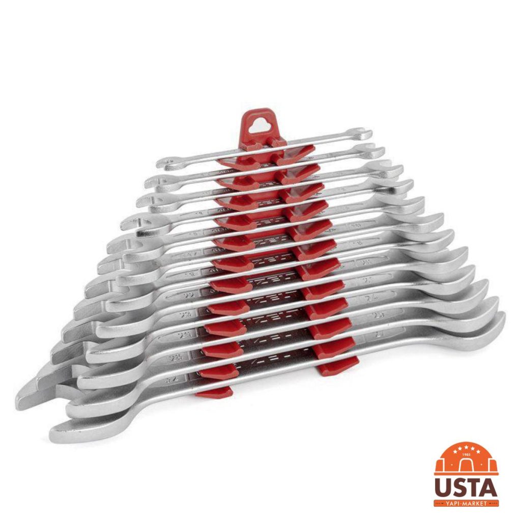 İzeltaş İki Ağız Anahtar Takımı Uzun Boy 12 Parça (6'dan 32'ye kadar)