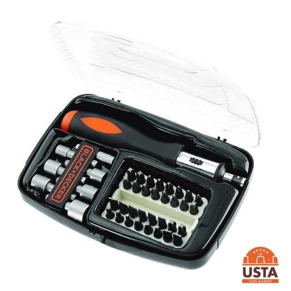 Black Decker A7062 40 Parça Cırcırlı Tornavida ve Vidalama Uç Seti
