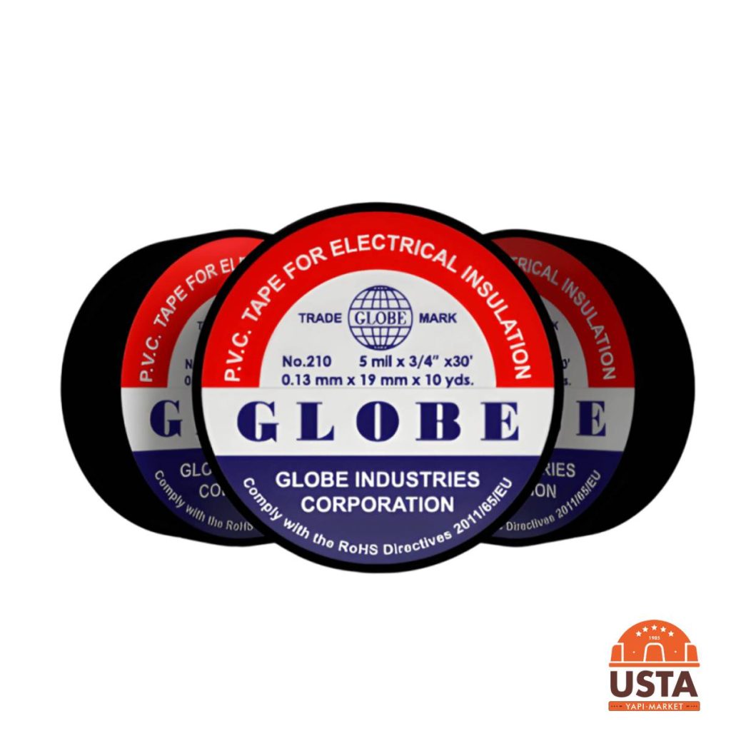 Globe izole Bant Siyah 19 mm x 10 m