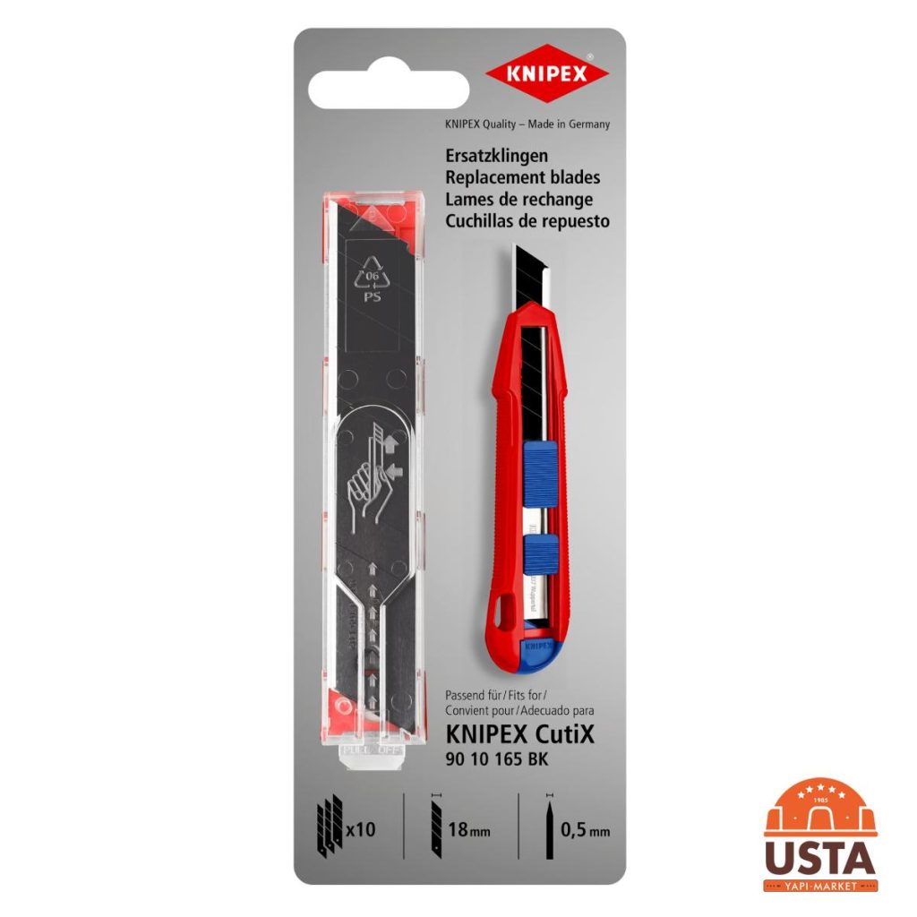 Knipex Maket Bıçağı Yedeği 10'lu 9010165E02