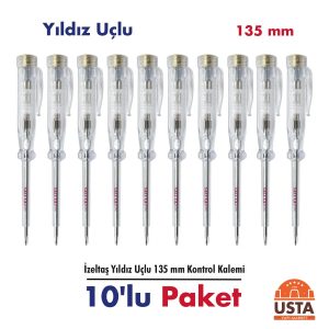İzeltaş Yıldız Uçlu Kontrol Kalemi 135 mm 10'lu Paket