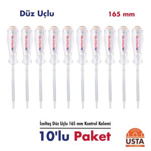 İzeltaş Master Kontrol Kalemi Düz Uçlu 165 mm 10'lu Paket