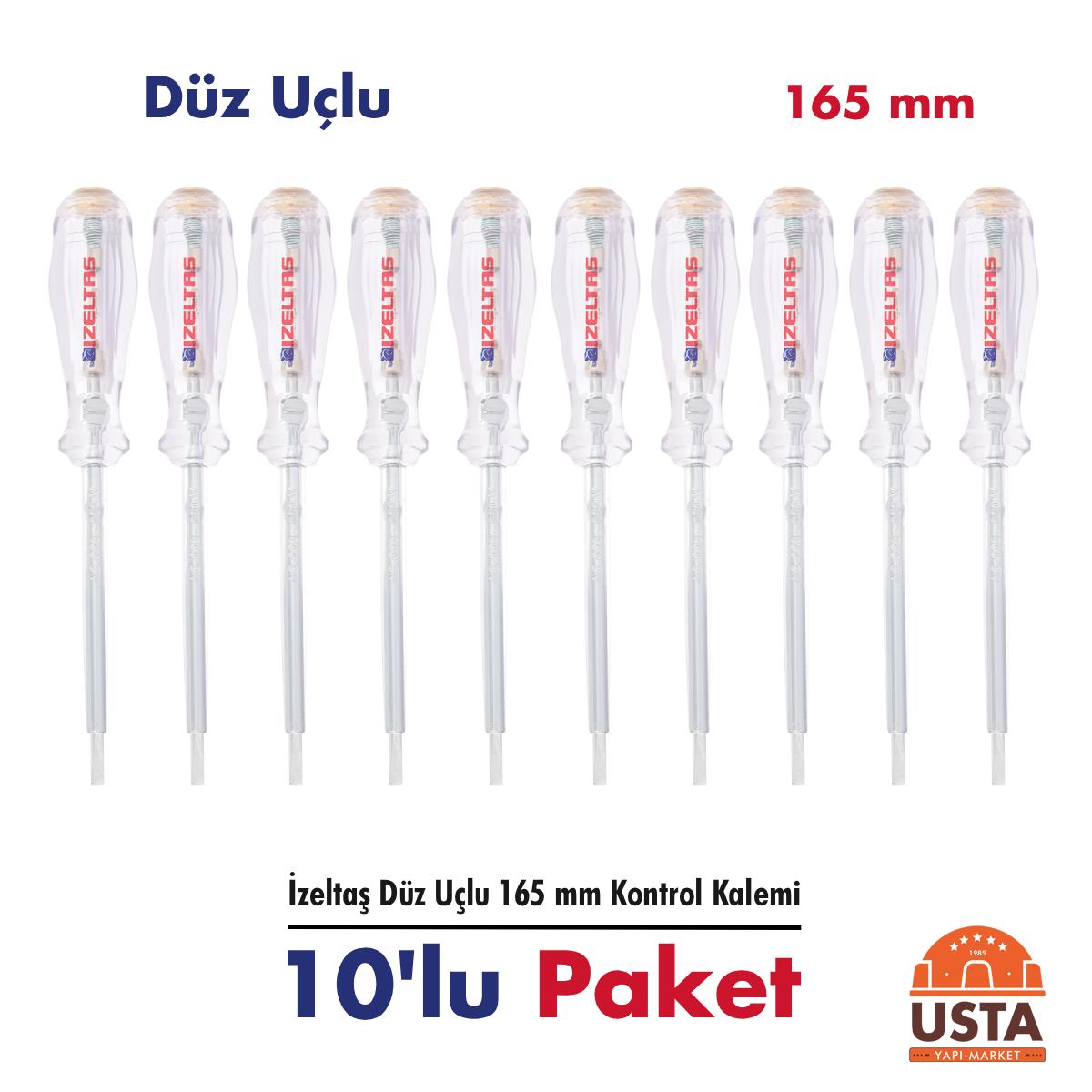 İzeltaş Master Kontrol Kalemi Düz Uçlu 165 mm 10'lu Paket