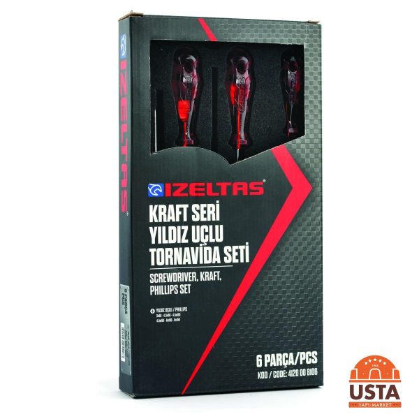 İzeltaş Yıldız Tornavida Seti Kraft 6 Parça