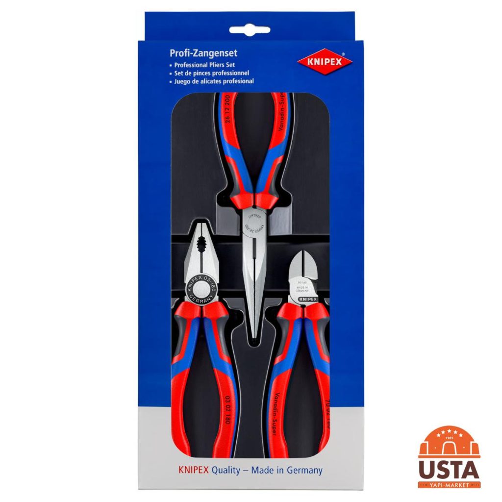 Knipex Pense Seti 3 Parça Pense Yan Keski Kargaburun 00 20 11