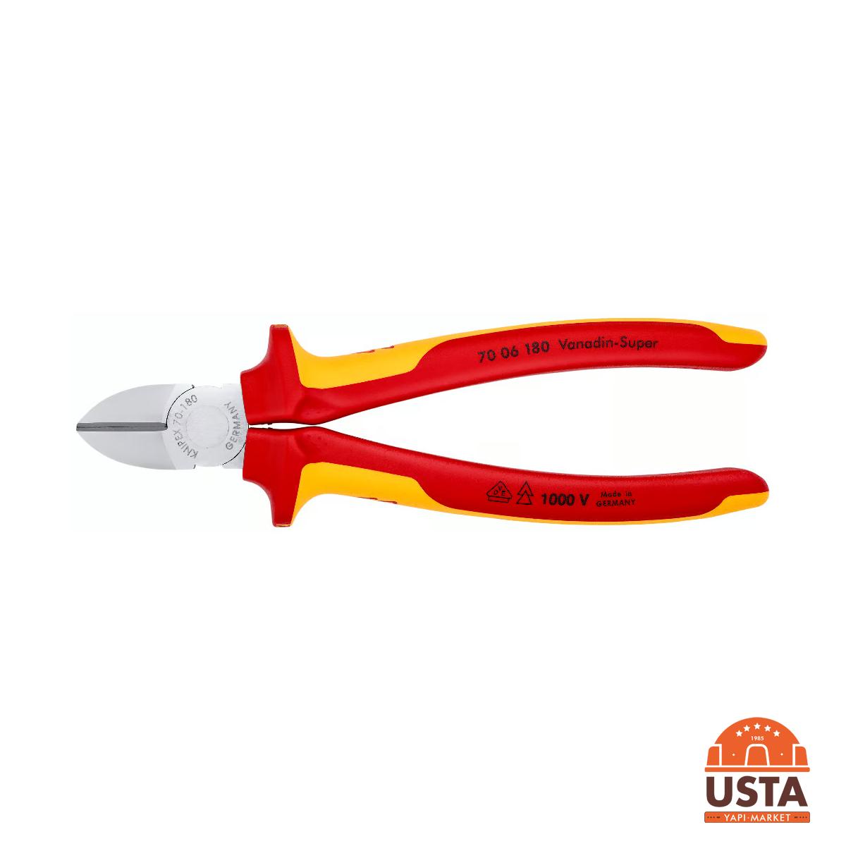 Knipex İzoleli Yan Keski 180 mm 70 06 180 Knipex İzoleli Yan Keski 180 mm 70 06 180