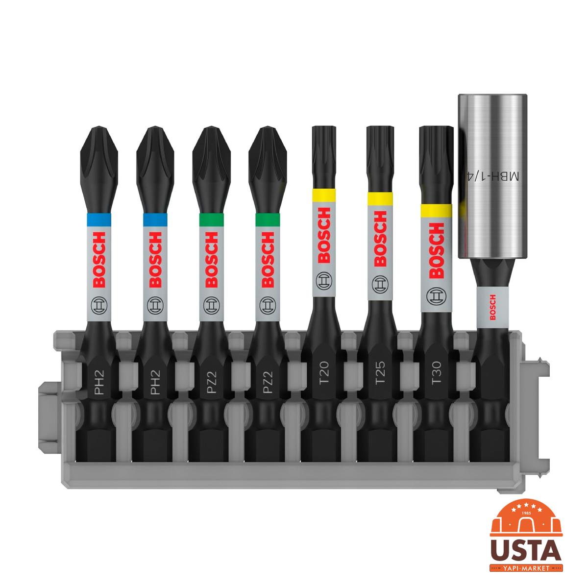 Bosch PRO impact Set 8 Parça T/PZ/PH Adaptörlü Karışık Uç Seti Bosch PRO impact Set 8 Parça T/PZ/PH Adaptörlü Karışık Uç Seti - Görsel 3